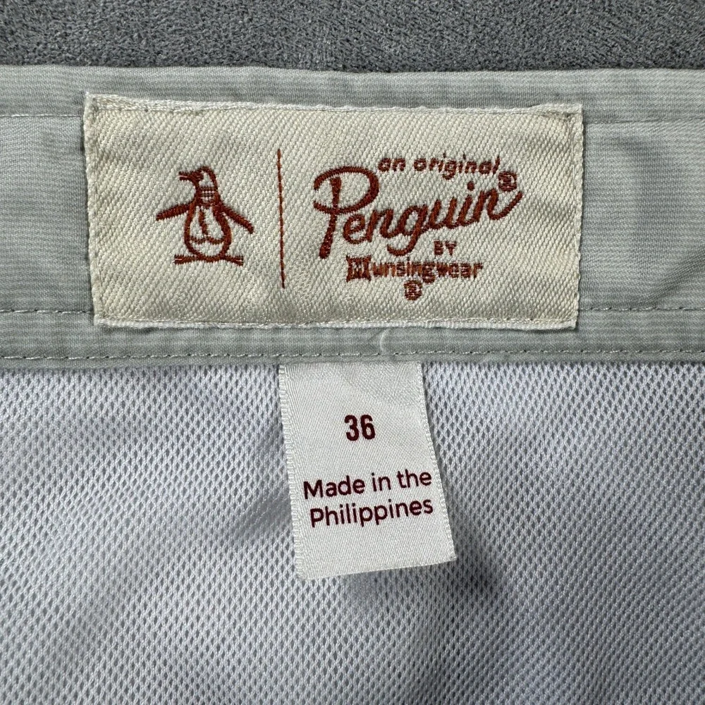 Original Penguin Men's Striped Swim Trunks Blue Grey Peach Size 36 Mesh Lined 6